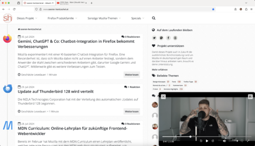 Automatischer Bild-im-Bild-Modus für Videos, Firefox 130