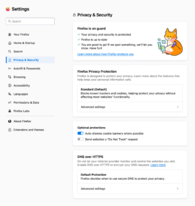 Prototype of the new Firefox settings 2024