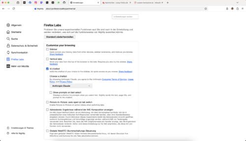 Firefox Labs in Firefox 131