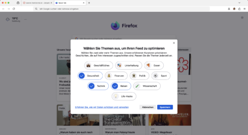 Personalisierte Pocket-Empfehlungen in Firefox 130